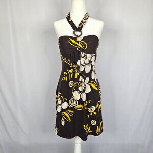 Love Tease Halter Sundress | Tropical Print | Small